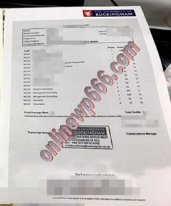 University of Buckingham fake transcript