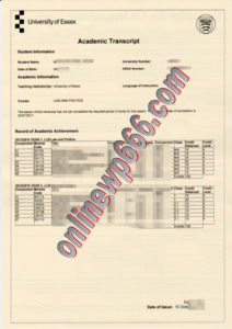 buy University of Essex transcript
