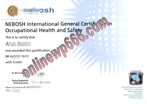 buy NEBOSH International degree certificate