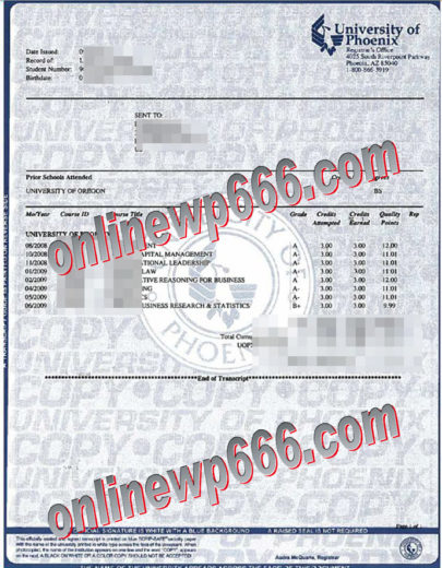 buy University of Phoenix transcript