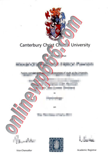 Canterbury Christ Church University certificate
