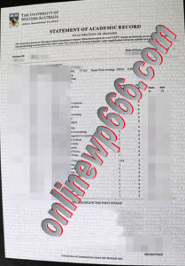 buy University of Western Australia transcript