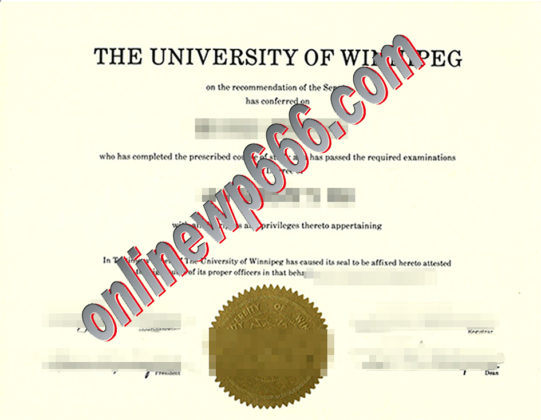 fake University of Winnipeg degree certificate