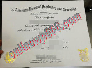 buy American Board of Psychiatry and Neurology degree certificate