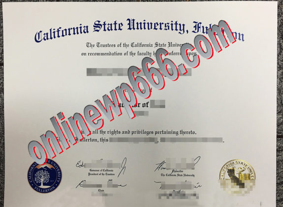 California State University, Fullerton degree certificate