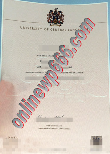 buy University of Central Lancashire certificate