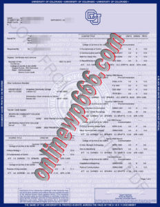 buy University of Colorado Boulder transcript
