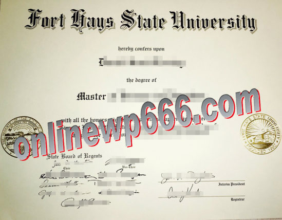 fake Fort Hays State University diploma