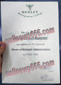 Henley Management College certificate