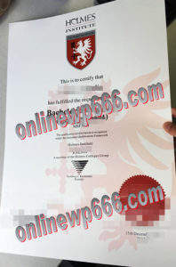 fake Holmes-Institute degree certificate