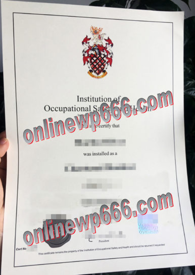 fake Institution of Occupational Safety and Health Association CERTIFICATE