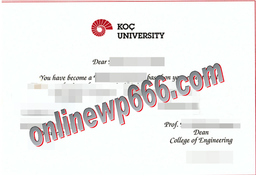 fake KOC University degree