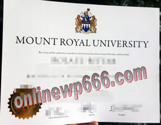 Mount Royal University fake degree certificate
