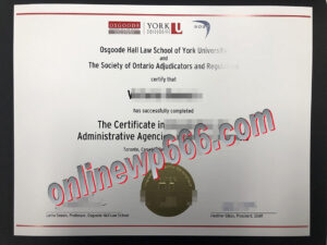 fake Osgoode Hall Law School degree certificate