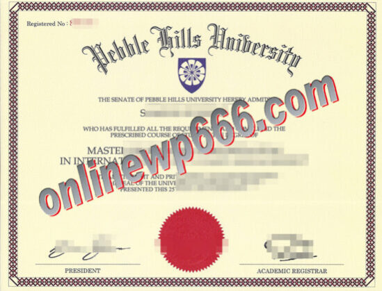 fake Pebble Hills University diploma
