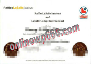 Raffles Lasalle Institute degree certificate