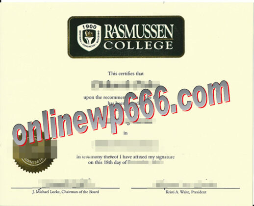 Rasmussen College degree certificate