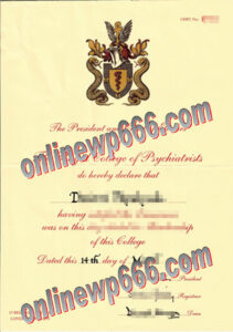 Royal College of Psychiatrist certificate