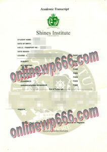 Shines Institute certificate