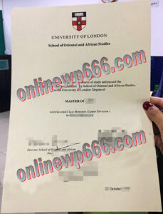 SOAS University of London degree certificate