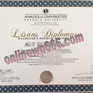 Turkey Anadolu University degree certificate