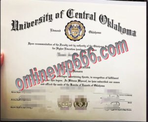 University of Central Oklahoma degree certificate