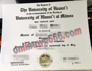 University of Hawaiʻi at Mānoa degree certificate